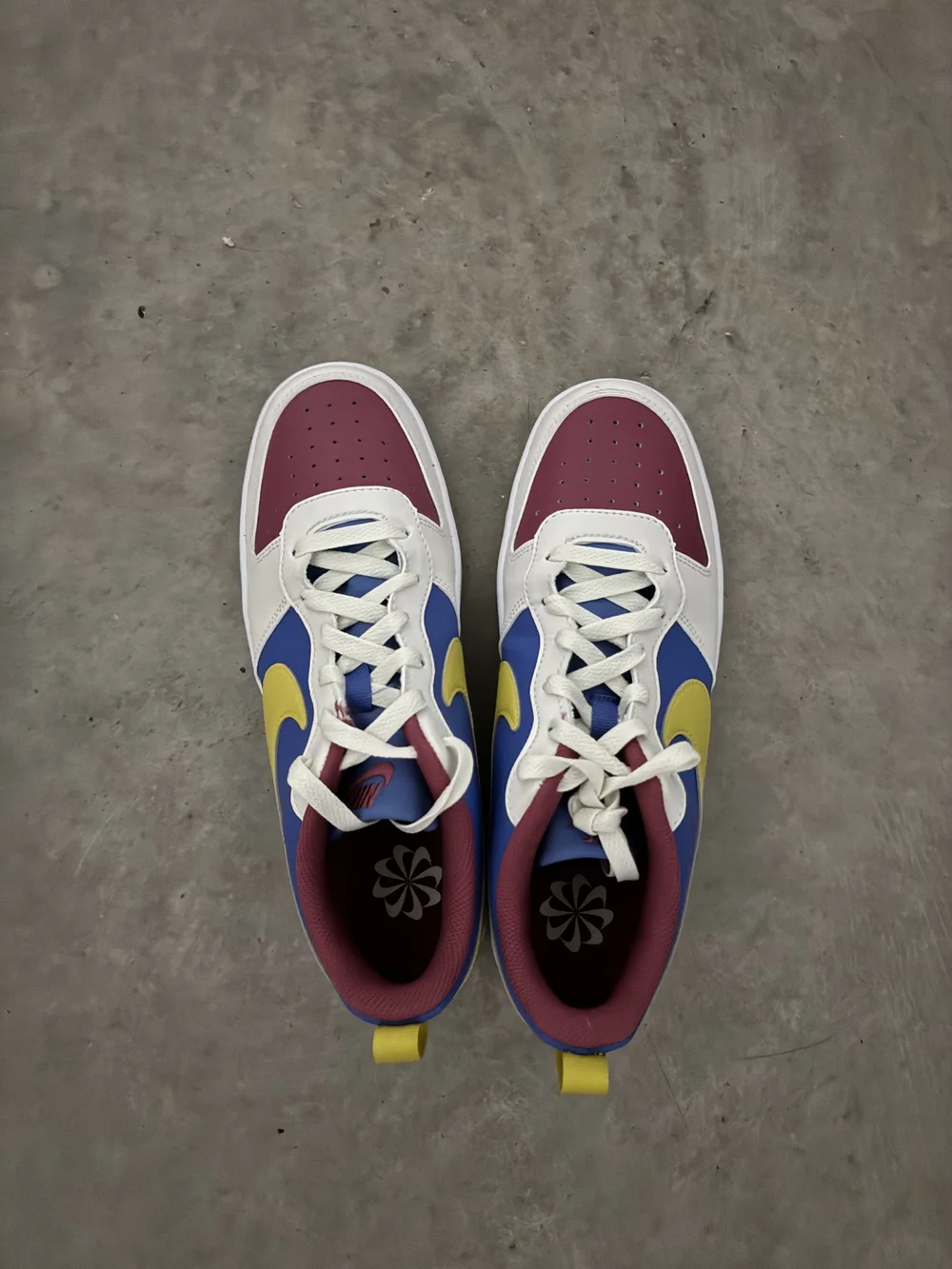 Nike Colorblock Sneakers in White, Blue & Maroon